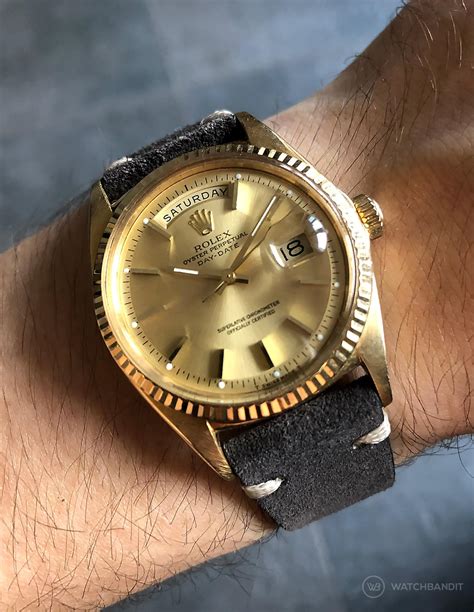 rolex day-date leather strap|rolex 1803 bracelet.